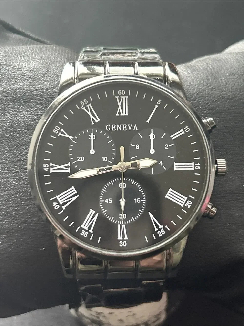 Geneva Black Dial And Band Men’s Quartz Watch